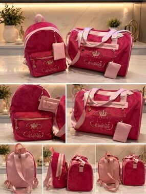 Juicy Couture Hot Pink Backpack and Travel Duffle Set